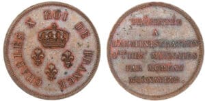 Charles X - Essai au module de la 2 francs 1824 Charles X - Essai au module de la 2 francs 1824