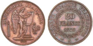 Deuxième république - 20 francs or - Concours de Dupré 1848 Deuxième république - 20 francs or - Concours de Dupré 1848