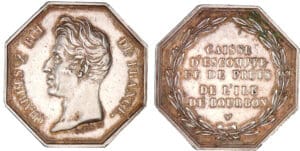 Charles X - Jeton d'argent - Caisse d'escompte de l'île Bourbon Charles X - Jeton d'argent - Caisse d'escompte de l'île Bourbon