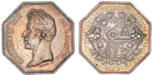Charles X - Jeton d'argent - Banque de Guadeloupe 1826 Charles X - Jeton d'argent - Banque de Guadeloupe 1826