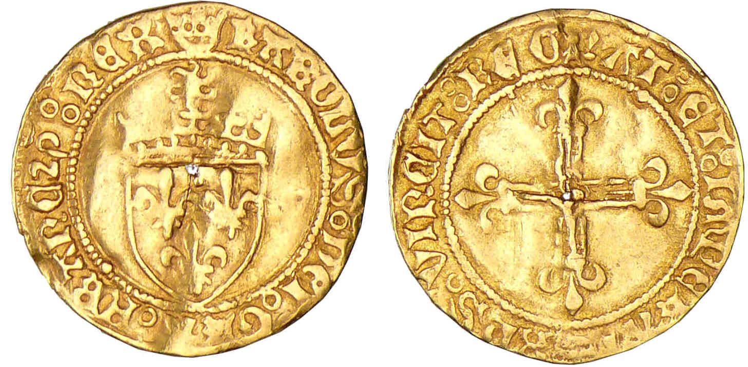 Charles VII - Demi-écu d'or à la couronne - 2ème émission - Rouen Charles VII - Demi-écu d'or à la couronne - 2ème émission - Rouen