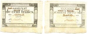 Assignat vérificateur de 100 francs - Signé Bouly - 18 nivôse, An III (7 janvier 1795)