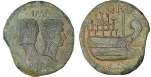 Jules César et Octave - Dupondius (36 av. J.-C., Vienne)