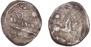 Bellovaques - Quart de statère d'argent à l'astre (80-50 av. J.-C.)