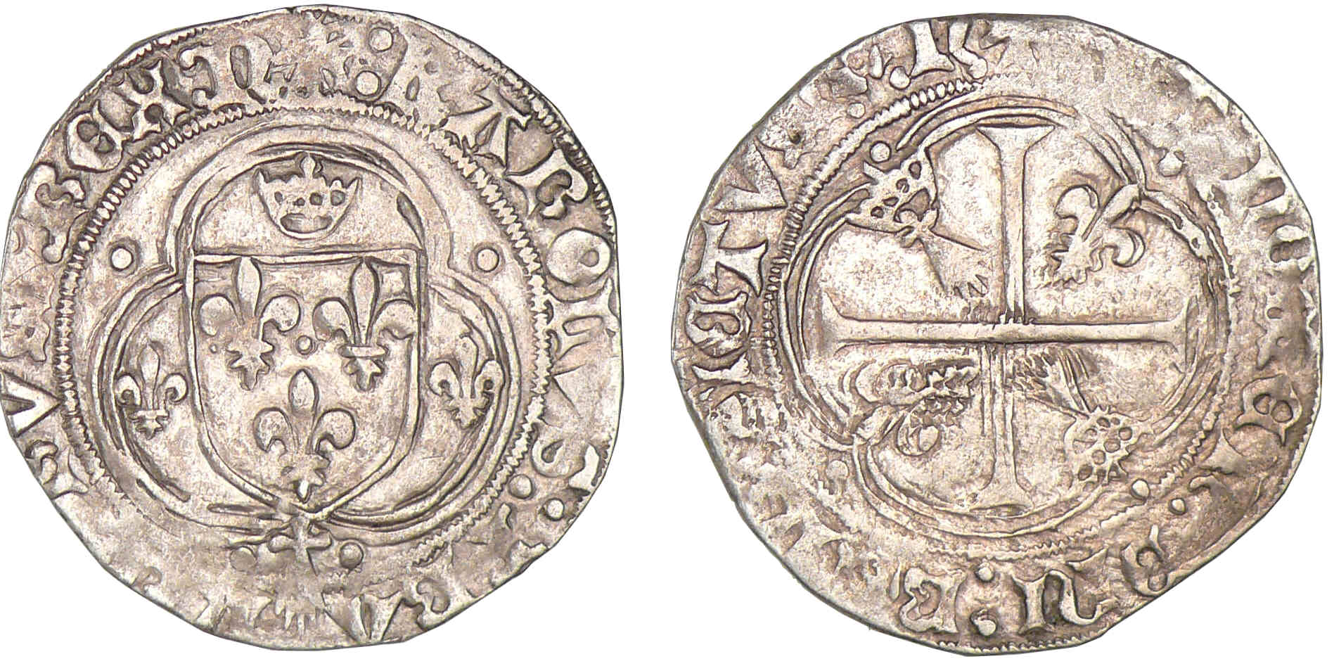 Charles VIII - Blanc à la couronne de Bretagne - Rennes Charles VIII - Blanc à la couronne de Bretagne - Rennes