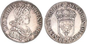 Louis XIV - Ecu à la mèche courte - 1645 A (Paris) Louis XIV - Ecu à la mèche courte - 1645 A (Paris)