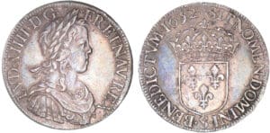Louis XIV - Ecu à la mèche longue - 1652 S (Reims) Louis XIV - Ecu à la mèche longue - 1652 S (Reims)