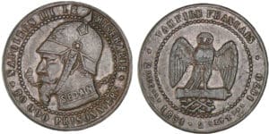 Napoléon III - Monnaie satirique sur un flanc de 5 centimes 1851