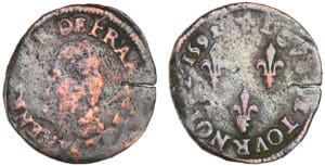 Henri III - Double tournois - 1592 M (Toulouse)