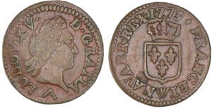 Louis XV - Liard à la vieille tête - 1773 W (Lille) Louis XV - Liard à la vieille tête - 1773 W (Lille)