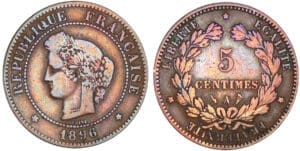 5 centimes Cérès 1896 (torche) A (Paris)