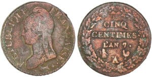 5 centimes Dupré - grand module - An 7/5 A/R (Paris) 5 centimes Dupré - grand module - An 7/5 A/R (Paris)