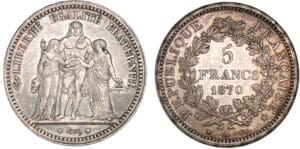 5 francs Hercule 1870 A (Paris)