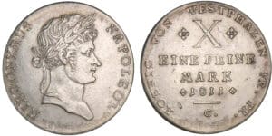 Allemagne - Royaume de Wesphalie - Jérôme Napoléon - Thaler de convention 2ème type 1811 C (Cassel) Allemagne - Royaume de Wesphalie - Jérôme Napoléon - Thaler de convention 2ème type 1811 C (Cassel)