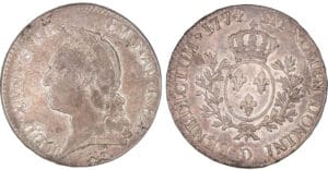 Louis XV - Ecu à la vieille tête - 1774 D (Lyon) Louis XV - Ecu à la vieille tête - 1774 D (Lyon)