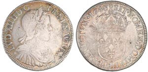 Louis XIV - Demi-écu à la mèche longue - 1648 B (Rouen) 8/7 et B/C Louis XIV - Demi-écu à la mèche longue - 1648 B (Rouen) 8/7 et B/C