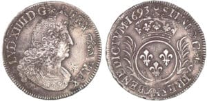 Louis XIV - Demi-écu aux palmes - 1693 A (Paris) Louis XIV - Demi-écu aux palmes - 1693 A (Paris)