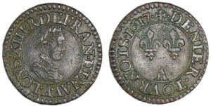 Louis XIII - Denier tournois - 1617 A (Paris) Louis XIII - Denier tournois - 1617 A (Paris)