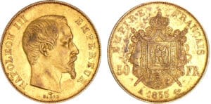 50 francs Napoléon III tête nue 1855 A (Paris)