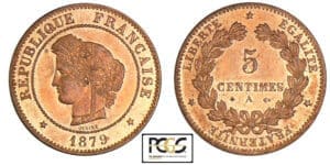 5 centimes Cérès 1879 A (Paris)