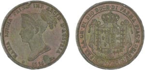 Italie - Duché de Parme - Marie-Louise - 40 lire 1815 (Milan) - Surmoulage en étain bronzé Italie - Duché de Parme - Marie-Louise - 40 lire 1815 (Milan) - Surmoulage en étain bronzé
