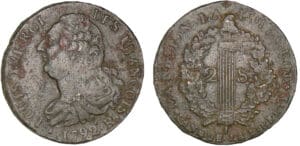 2 sols au faisceau type FRANCOIS - 1792 R (Orléans) 2 sols au faisceau type FRANCOIS - 1792 R (Orléans)
