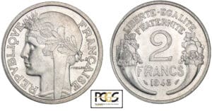 2 francs Morlon aluminium 1948
