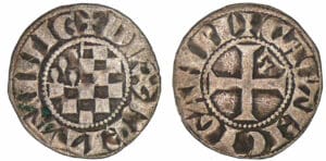 Jean II, Arthur II et Jean III - monnayage anonyme - Denier (Guingamp)