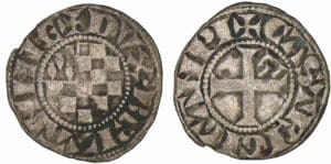 Jean II, Arthur II et Jean III - monnayage anonyme - Denier (Guingamp)