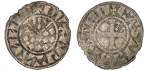 Jean II, Arthur II et Jean III - monnayage anonyme - Denier (Guingamp)