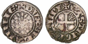 Jean II, Arthur II et Jean III - monnayage anonyme - Denier (Guingamp)