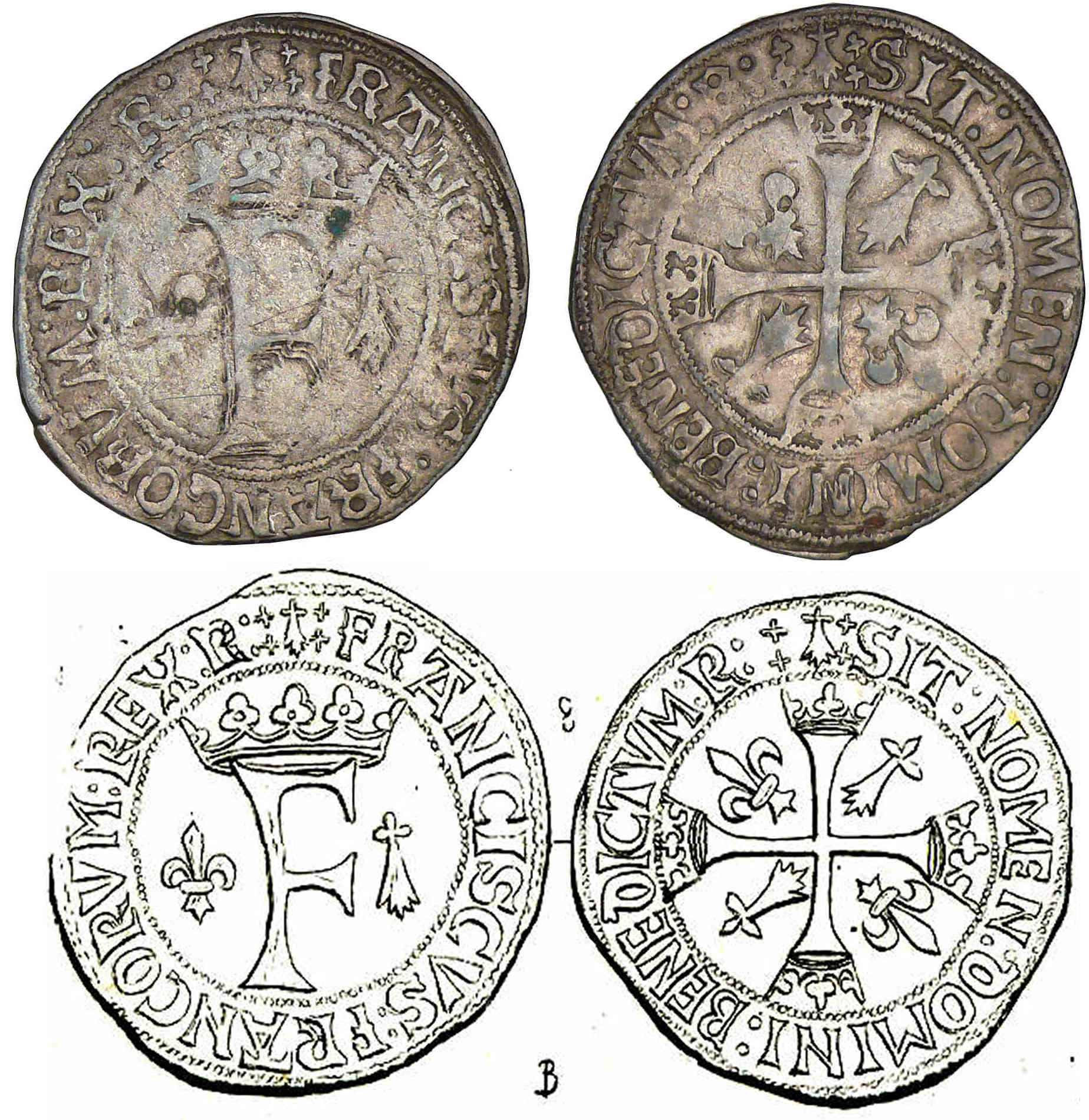 François 1er - Blanc franciscus de Bretagne (Rennes) François 1er - Blanc franciscus de Bretagne (Rennes)