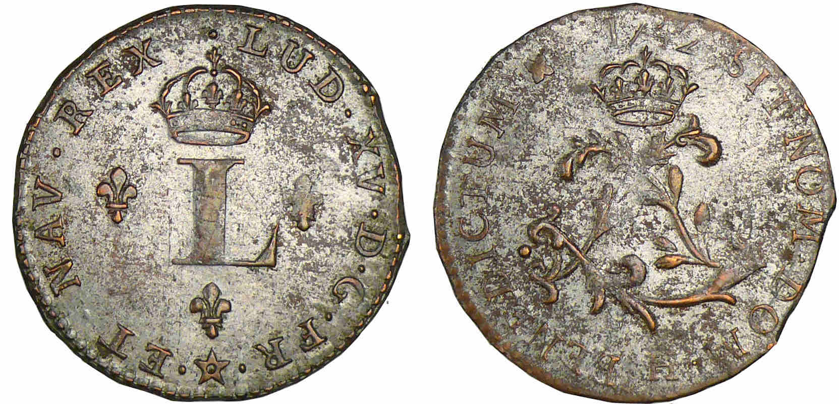 Louis XV - Double sol - 1742 H (La Rochelle) Louis XV - Double sol - 1742 H (La Rochelle)