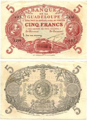 Banque de Guadeloupe - 5 francs Cabasson