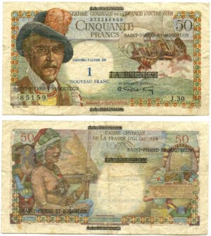 Caisse centrale de la France d'outre mer - 1 NF type Belain d'Esnambuc