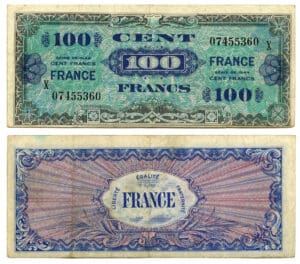 100 francs verso France - série X