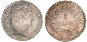5 francs Napoléon - 100 jours - 1815 I (Limoges) 5 francs Napoléon - 100 jours - 1815 I (Limoges)