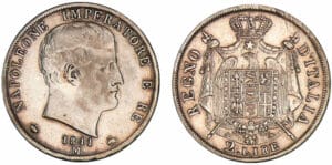 Italie - Napoléon 1er - 2 lire 1811 M (Milan) Italie - Napoléon 1er - 2 lire 1811 M (Milan)