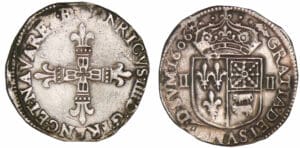 Henri IV - Quart d'écu de Béarn - 1606 (Morlaàs)