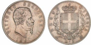 Italie - Victor Emmanuel II - 5 lire 1865 N (Naples) Italie - Victor Emmanuel II - 5 lire 1865 N (Naples)