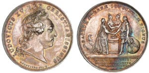 Louis XV - Médaille - Mariage du dauphin LOUIS X (futur LOUIS XVI) - 1770 Louis XV - Médaille - Mariage du dauphin LOUIS X (futur LOUIS XVI) - 1770