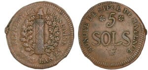 Siège de Mayence - 5 sols 1793 - An 2ème Siège de Mayence - 5 sols 1793 - An 2ème