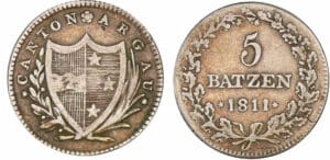Suisse - Canton de Argau - 5 batzen 1811 Suisse - Canton de Argau - 5 batzen 1811