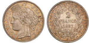 2 francs Cérès avec légende 1887 A (Paris)