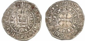 Jean II le Bon - Blanc au châtel fleurdelisé - 1ère émission