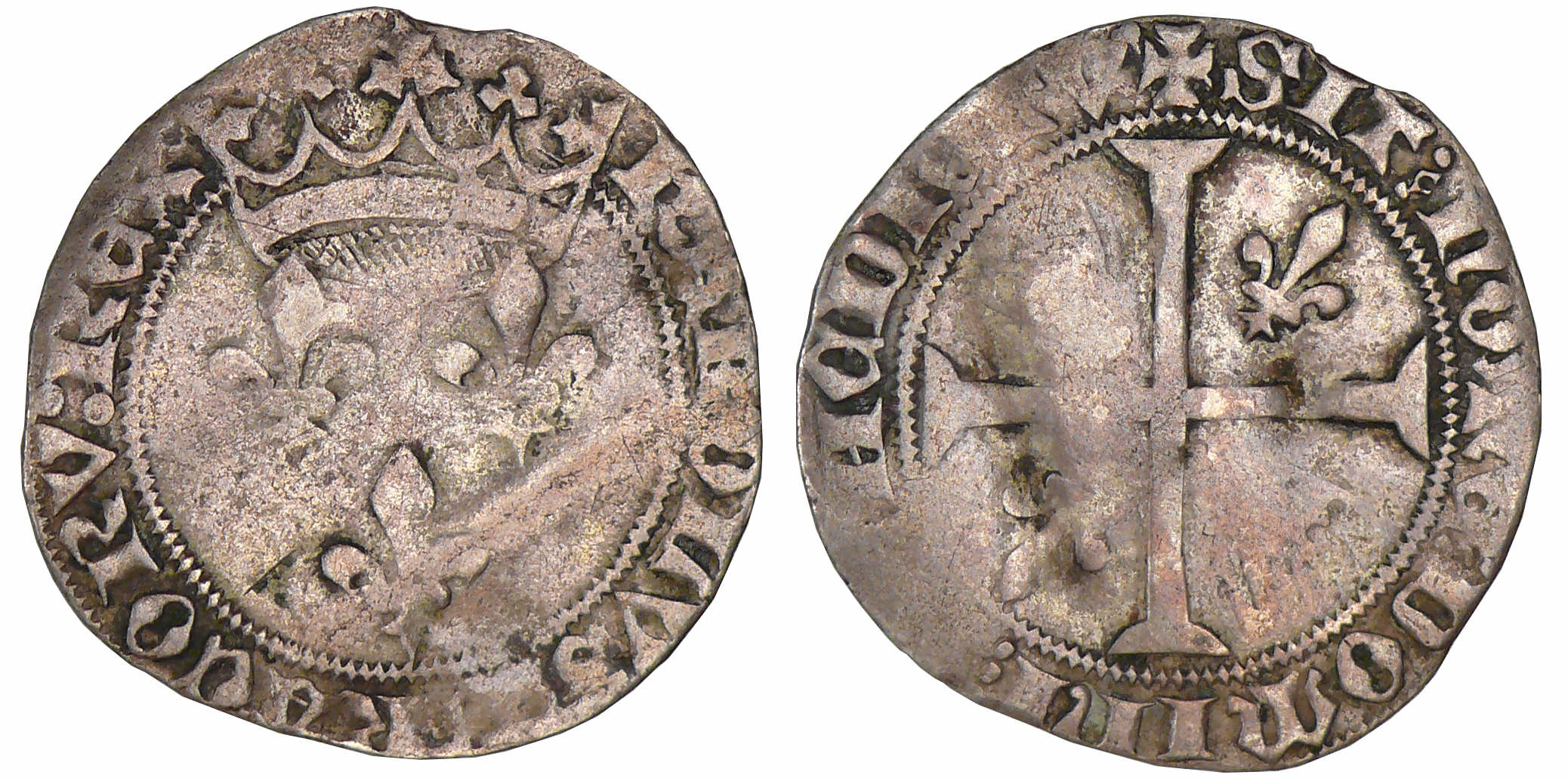 Charles VII - Hybride d'un Gros vierlander et un blanc au lis accolés - Tournai Charles VII - Hybride d'un Gros vierlander et un blanc au lis accolés - Tournai
