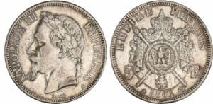 5 francs Napoléon III tête laurée 1866 BB (Strasbourg)