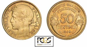 50 centimes Morlon bronze aluminium 1940 50 centimes Morlon bronze aluminium 1940