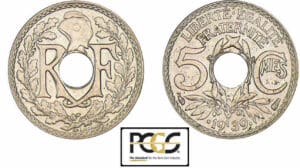 5 centimes Lindauer maillechort .1939. 5 centimes Lindauer maillechort .1939.