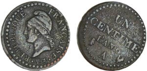 1 centime Dupré directoire - An 6 A (Paris) - Frappe décalée de 30°